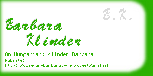 barbara klinder business card